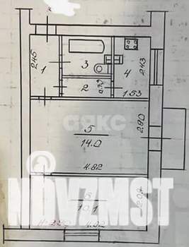 2-к квартира, вторичка, 37м2, 2/2 этаж