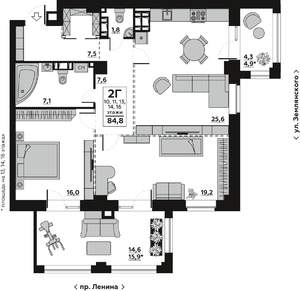 2-к квартира, вторичка, 95м2, 4/18 этаж
