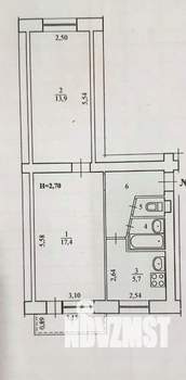 2-к квартира, вторичка, 45м2, 5/5 этаж