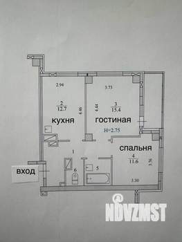 2-к квартира, вторичка, 53м2, 7/16 этаж