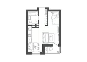 1-к квартира, строящийся дом, 31м2, 19/19 этаж