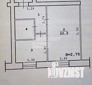 1-к квартира, вторичка, 39м2, 1/6 этаж