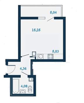 1-к квартира, строящийся дом, 31м2, 12/23 этаж