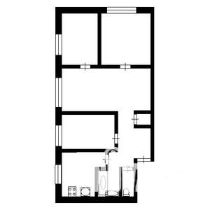 4-к квартира, вторичка, 58м2, 2/5 этаж