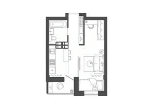 1-к квартира, строящийся дом, 31м2, 14/19 этаж