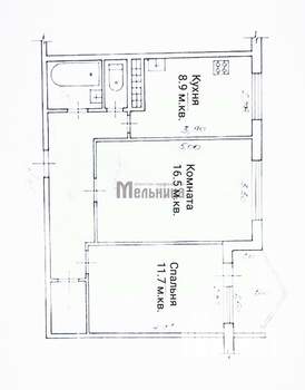 2-к квартира, вторичка, 52м2, 2/9 этаж