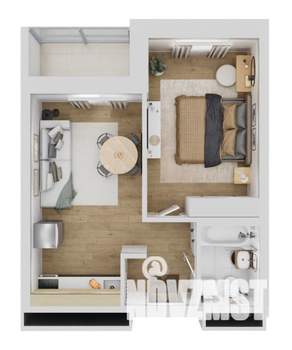 1-к квартира, вторичка, 43м2, 12/16 этаж