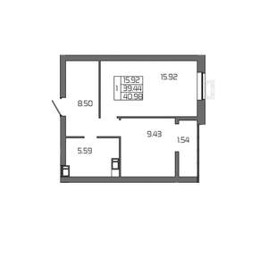 1-к квартира, вторичка, 41м2, 5/24 этаж