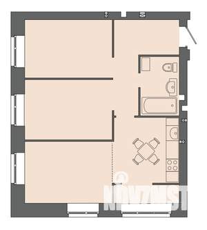 3-к квартира, строящийся дом, 63м2, 8/9 этаж