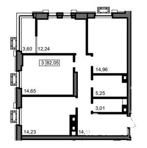3-к квартира, вторичка, 82м2, 8/23 этаж