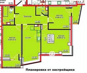 3-к квартира, вторичка, 83м2, 6/17 этаж