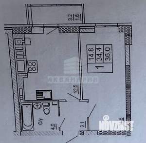 1-к квартира, вторичка, 36м2, 8/10 этаж
