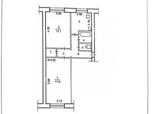 2-к квартира, вторичка, 49м2, 1/5 этаж