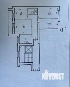4-к квартира, вторичка, 74м2, 3/9 этаж