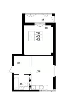 Студия квартира, вторичка, 49м2, 9/17 этаж