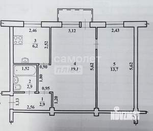 2-к квартира, вторичка, 45м2, 5/5 этаж