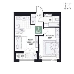 1-к квартира, вторичка, 39м2, 6/10 этаж