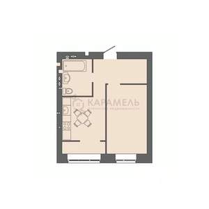 1-к квартира, строящийся дом, 40м2, 4/9 этаж