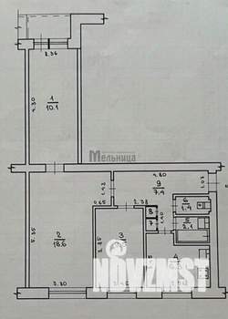 3-к квартира, вторичка, 57м2, 3/9 этаж