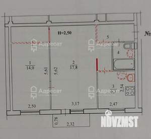 2-к квартира, вторичка, 46м2, 4/5 этаж