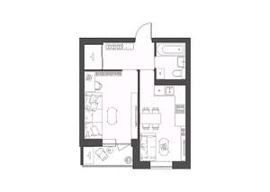 1-к квартира, строящийся дом, 37м2, 3/9 этаж
