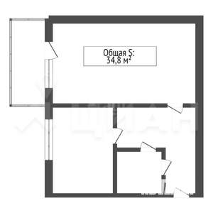 1-к квартира, вторичка, 35м2, 2/5 этаж