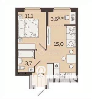 1-к квартира, вторичка, 36м2, 10/19 этаж