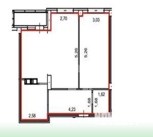 2-к квартира, вторичка, 57м2, 5/14 этаж
