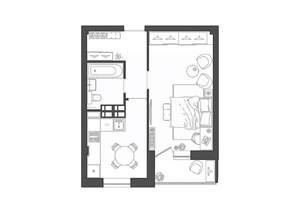 1-к квартира, строящийся дом, 37м2, 12/19 этаж