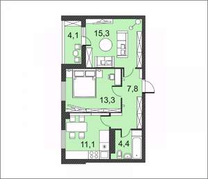 2-к квартира, вторичка, 56м2, 13/17 этаж