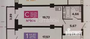 Студия квартира, сданный дом, 32м2, 10/19 этаж