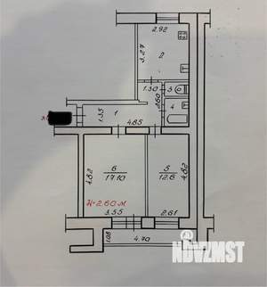 2-к квартира, вторичка, 51м2, 6/10 этаж