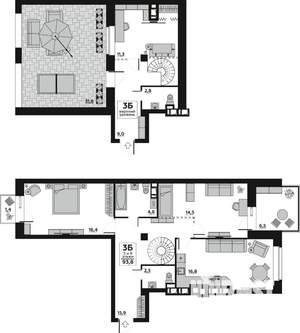 3-к квартира, вторичка, 94м2, 5/7 этаж