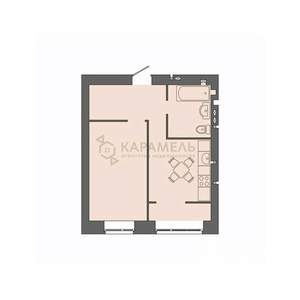 1-к квартира, строящийся дом, 40м2, 1/9 этаж