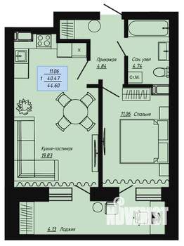 1-к квартира, вторичка, 45м2, 2/16 этаж