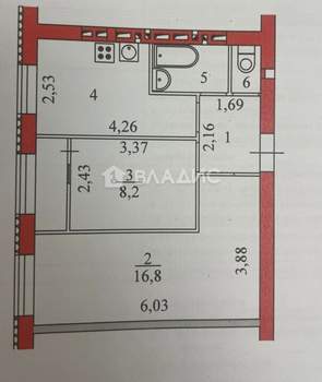 2-к квартира, вторичка, 41м2, 2/7 этаж