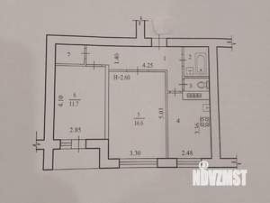 2-к квартира, вторичка, 51м2, 1/9 этаж
