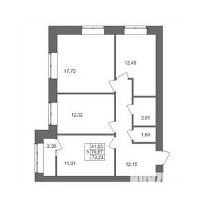 3-к квартира, вторичка, 73м2, 2/10 этаж