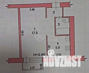 1-к квартира, вторичка, 29м2, 5/5 этаж
