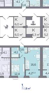 1-к квартира, вторичка, 39м2, 14/23 этаж