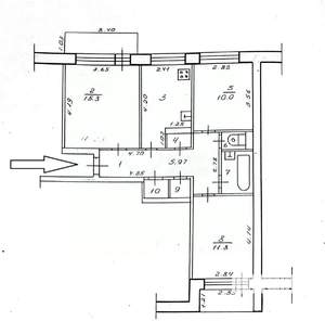 3-к квартира, вторичка, 65м2, 4/9 этаж