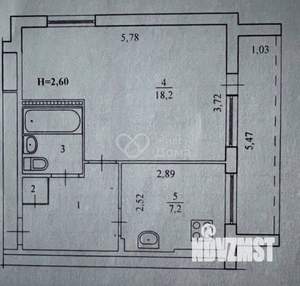 1-к квартира, вторичка, 35м2, 5/9 этаж