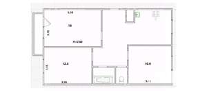 3-к квартира, вторичка, 61м2, 1/5 этаж