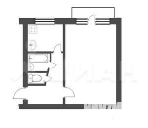 1-к квартира, вторичка, 32м2, 1/9 этаж