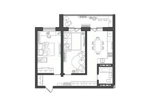 2-к квартира, строящийся дом, 59м2, 3/8 этаж