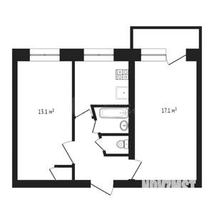2-к квартира, вторичка, 46м2, 5/5 этаж