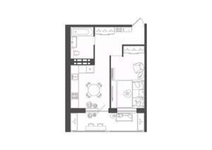 1-к квартира, строящийся дом, 40м2, 1/10 этаж