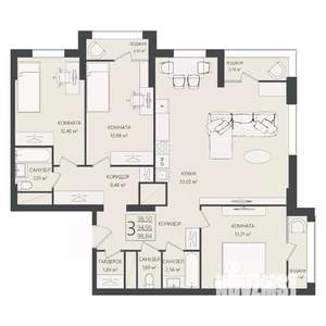 3-к квартира, вторичка, 99м2, 17/17 этаж