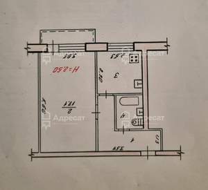 1-к квартира, вторичка, 32м2, 3/5 этаж