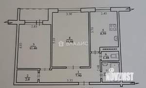 2-к квартира, вторичка, 51м2, 8/9 этаж